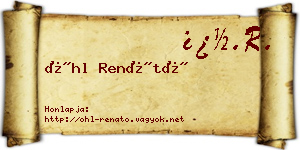 Öhl Renátó névjegykártya